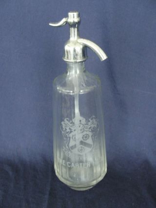 Antique Czechoslovakian Seltzer Bottle For The Carter Hotel