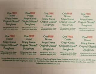 300cards Krispy Kreme Buy 1 Dozen & Get 1 Dozen 10 Offers Per Card