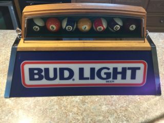 Budweiser Vintage 1983 Bud Light Pool Table Light Pool Balls