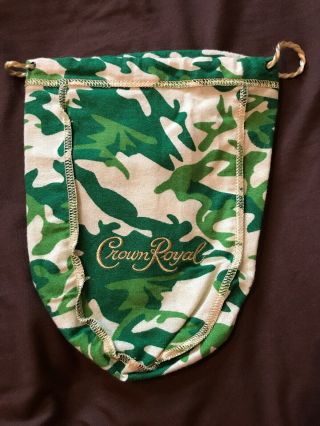 Crown Royal Green Camo 750ml Bag Camouflage Fifth Bottle Rare Limited Edition