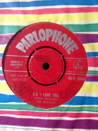 THE BEATLES LOVE ME DO 45 1ST PRESSING RED LABEL MATRIX 7XCE17144 - 1N/177145 - 1N 4