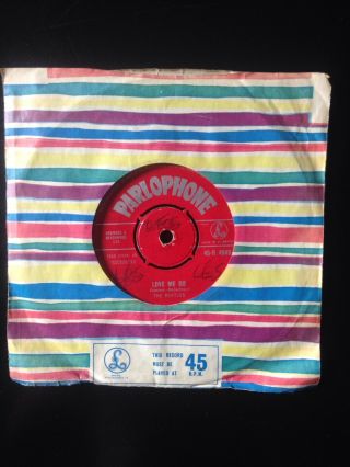 THE BEATLES LOVE ME DO 45 1ST PRESSING RED LABEL MATRIX 7XCE17144 - 1N/177145 - 1N 5