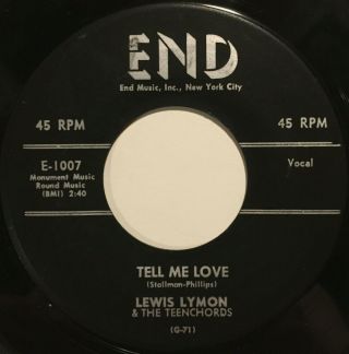Lewis Lymon / Teenchords - I Found Out Why / Tell Me Love - End 1007 Vg,