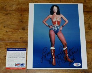 Rare Lynda Carter Hand Signed 8x10 Photo Wonder Woman Series - Psa Authenticated