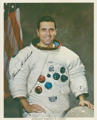 Harrison Schmitt Hand Signed Apollo 17 Wss Nasa Litho Autographed Zarelli