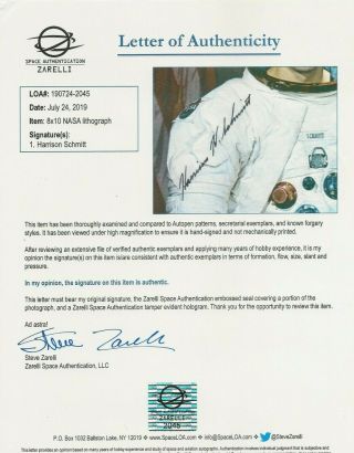 HARRISON SCHMITT hand signed APOLLO 17 WSS NASA litho autographed ZARELLI 2