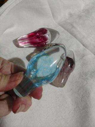 4 Art Glass Decanter Carafe Wine Bottle Stoppers Pink Blue Purple Brown 4