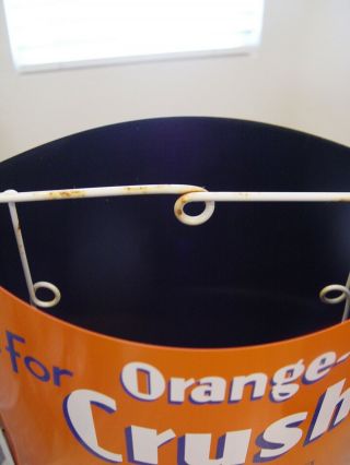 Old Tin Orange Crush Handipak Bottles Soda Advertising String Twine Holder Sign 2