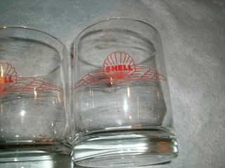 4 Viintage Shell Aeroshell Airplane Wing Cocktail Tumbler Glass Glasses 1960 