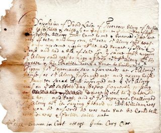 1699,  Tiverton,  Massachusetts,  John Cary,  Judge Jon.  Saffin Signed Writs