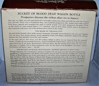 Bucket of Blood DEAD WAGON Virginia City 1970 EZRA BROOKS WHISKEY DECANTER Box 7