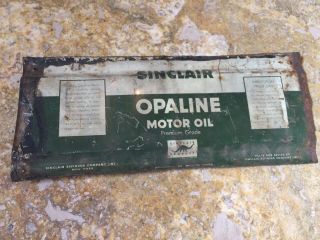 Green Vintage Sinclair Opaline Motor Oil Can Tin Gas Advertising 1 - Qt Premium