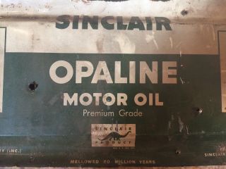 Green Vintage SINCLAIR Opaline Motor Oil Can Tin Gas Advertising 1 - QT Premium 2
