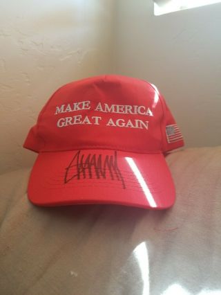 President Donald Trump Autographed Make America Great Again Hat Maga