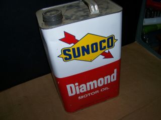 Vintage Sunoco Diamond Ten Quart Motor Oil Can Old Vintage Gas And Oil Dacor