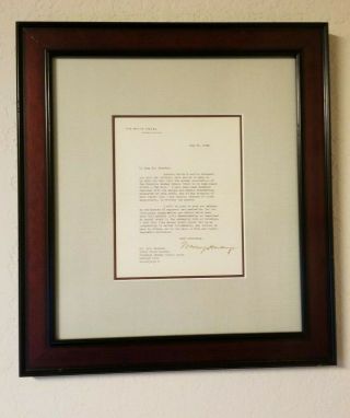 Warren Harding Framed Autographed Signed Letter W/ White House Envelope