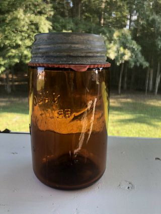 Amber Mason Fruit Jar Pint Jar Mason Jar Canning Jar 3