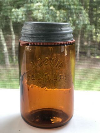 Amber Mason Fruit Jar Pint Jar Mason Jar Canning Jar 4