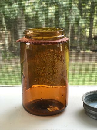 Amber Mason Fruit Jar Pint Jar Mason Jar Canning Jar 8