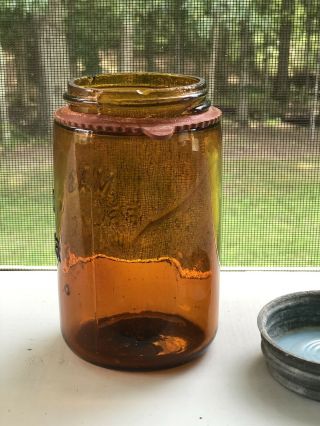 Amber Mason Fruit Jar Pint Jar Mason Jar Canning Jar 9