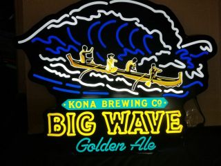 Kona Brewing Co.  Big Wave Golden Ale Led Beer Sign Light Man Cave
