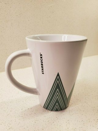 Starbucks White Coffee Cup Mug w/ Green Mermaid Logo 16 oz 5 