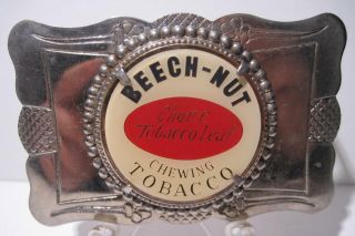 Rare 1970s Beech - Nut Chewing Tobacco Choice Tobacco Leaf Belt Buckle