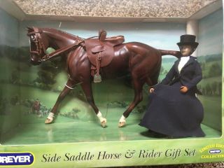 Rare Retired Breyer Horse 1264 Side Saddle Rider Gift Set Strapless Tack Box 2