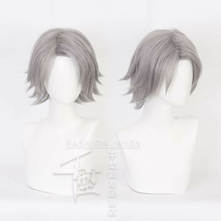 Devil May Cry Dante Short Gray Cosplay Costume Wig,  Track,  Cap Party Hair