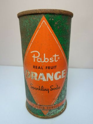 10oz.  Pabst Sparkling Orange Flat Top Soda Pop Can Milwaukee,  Wisconsin