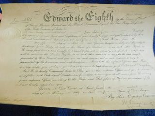 King Edward Viii Rare Signed Document From 1936 Signed As King