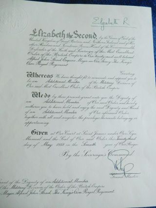 Queen Elizabeth Ii And Prince Philip - Early Signed Document By Both In 1958