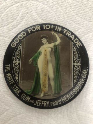 The White Star,  Gum & Jeffry Good For 10ct In Trade Advertising Pocket Mirror