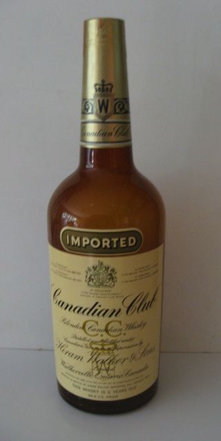 Vintage 1955 Canadian Club Hiram Walker 1 Gallon Whisky Glass Bottle