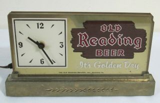 Rare Old Reading Beer Advertising Clock Sign Cash Register Topper