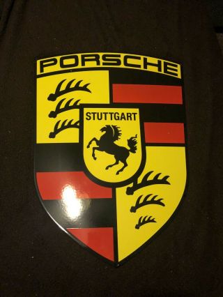 Porsche Stuttgart Steel Porcelain Sign Large 24 " X 18 " Carrera 911 Boxter Racing