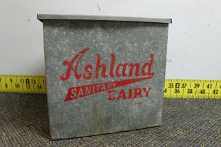 Vintage Advertising Ashland Dairy Sanitary Milk Box Galvanized Insulated