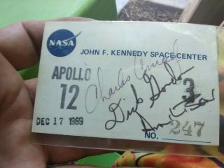 Apollo 12 Signed Badge Charles Conrad Dick Gordon And ?