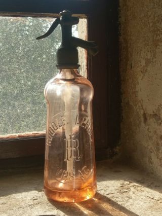 Antique Pink Seltzer Bottle Marquise Shape