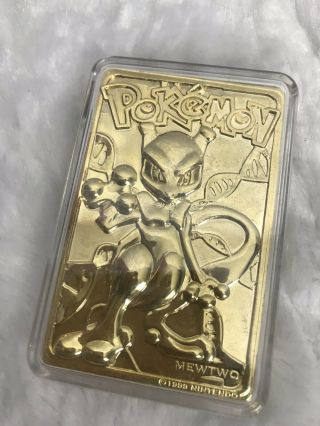 Pokemon Mewtwo 23k Gold Plated Trading Card Ltd.  Edition 