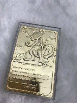 Pokemon Mewtwo 23K Gold Plated Trading Card Ltd.  Edition ' 99 Burger King Vintage 2