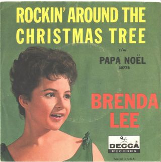 BRENDA LEE - - PICTURE SLEEVE,  45 - - (ROCKIN ' AROUND THE CHRISTMAS TREE) - - PS - - PIC - - SLV 2