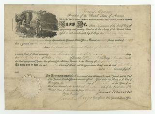 James Monroe Signed Missouri Land Grant To War Of 1812 Veteran Stephen Taylor