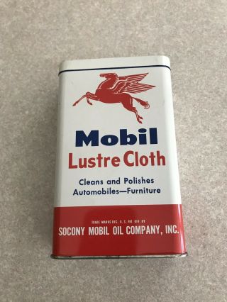 Vintage Advertising Mobil Oil Co.  Lustre Cloth Tin Can Look