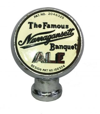 Rare Narragansett Brewing Co.  Cranston Rhode Island Ri Banquet Ale Ball Tap Knob
