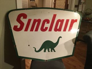 1961 Double Sided Sinclair Motor Oil Porcelain Sign
