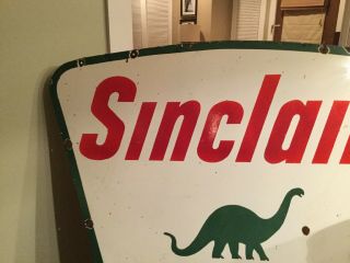 1961 Double Sided Sinclair Motor Oil Porcelain Sign 7
