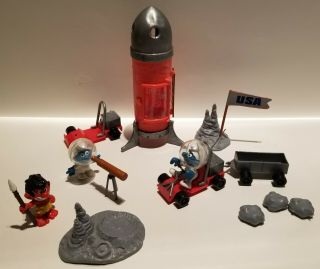 Smurf Schtroumpf Schlumpf Moon Explorer Playset☆☆ Please Look At Pictures ☆☆