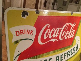 Old Double Sided Coca Cola Fountain Drink Sign 6