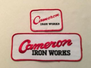 Vintage Cameron Iron Patch Set,  Oil Field Collectables